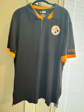 Team Apparel Black and Gold NFL Polo